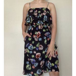 Rebecca Taylor Floral 100% Silk Blouson Dress